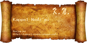 Kappel Noémi névjegykártya